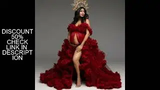 Dark Red Prom Dresses Photoshoot Luxury Ruffle Robe for Baby Shower Customized Tiered Elegant Bridal