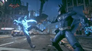 How Arkham Shadow Batman with Shock Gloves looks like in Arkham Knight