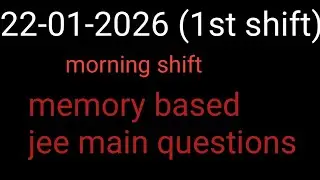 Jee main physics questions/22nd January/ 1st shift/morning shift #jee main