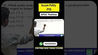 APSC Prelims PYQ | Complete Analysis & Answer Key | ADRE Adda Assam