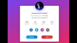 How to make Profile card in html & css only step by step | Free Source Code | Zero Cyber