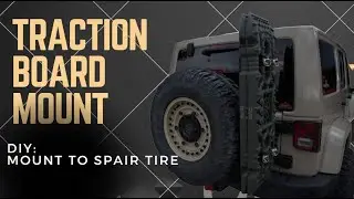 DIY traction board mounts on the rear spare tire