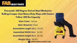 Pneumatic 360 Degree Swivel Stool Mechanics Rolling Creeper Seat
