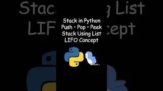 Stack in Python Using List | Push, Pop & Peek Explained #coding #python