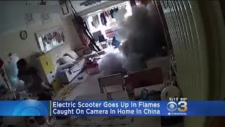 Electric Scooter Goes Up In Flames Inside Home