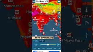 Weather Forecast for India, Max Min temp across India on 22nd June,2025 #indiaweather #dailyweather