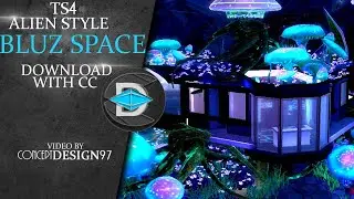 The Sims 4 - House : BLUZ SPACE || Alien Style House [Download]