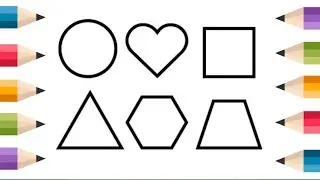 How to Draw a circle rectangle heart diamond star  Math for children colour. || Drawing Art 🎨🎨