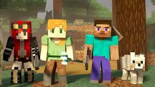 Steve. y Alex aldea Minecraft animation