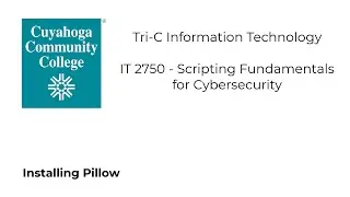 IT 2750 - Installing Pillow