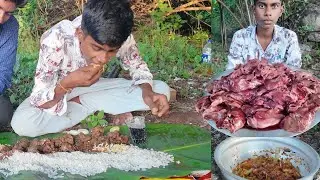 Village Style Chicken Liver Fry | Traditional Forest Cooking & Eating on Banana Leaf@Akalaithandi