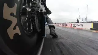 Santa Pod Main Event 2016, qualifier 3, chain view, onboard video