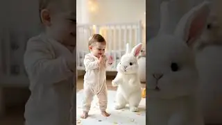 Baby & bunny boogie in the nursery #babydance #bunnyboogie #playtimemagic #nurseryfun #shorts