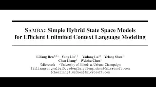 [QA] SAMBA: Simple Hybrid State Space Models for Efficient Unlimited Context Language Modeling