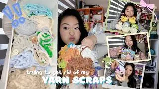 using my YARN SCRAPS to market prep 🧶🐣| crochet challenge vlog