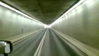 Driving through the Lehigh Tunnel under Blue Mountain TruckDriverDiary.com