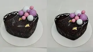 New design heart shape| mirror glaze cake| chocolate cake decorating|mirror glaze cake recipe #viral