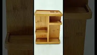 360&deg; Makeup Organizer - Bamboo Wood Make up Storage Carousel for Cosmetics#makeuporganizer #bamboo