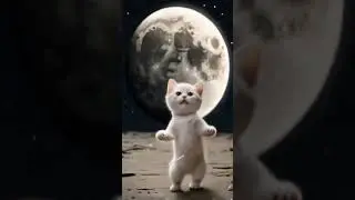 cat dancing in moon 🌙 #dance #shorts