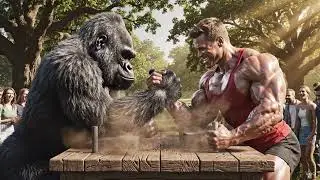 &ldquo;Ultimate Strength Test: Gorilla vs Human! 💥🦍&rdquo; #shortsfeed  #gorilla  #bodybuilder  #viralshorts