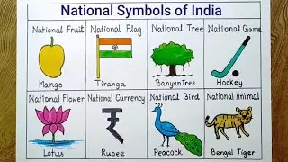 National symbols of India drawing/How to draw National symbols of India easy way
