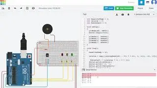 Система контроля температуры с пьезозуммером с использованием Tinkercad