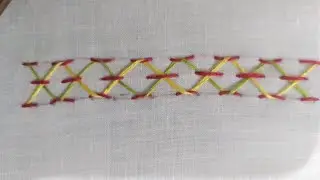 Triple colour border design, hand embroidery tutorial