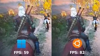 windows 11 vs ubuntu 24 | Wicher 3 | RX 6600 (gaming test)