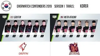 [KR] Team Griffin vs Meta Athena (Part 1) | OWC 2019 S1 Trials: Korea
