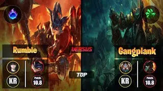 Roach RUMBLE (Top) [Arcane Comet] VS GANGPLANK - Challenger KR Patch 10.8