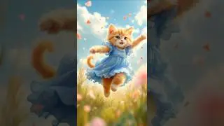 Dink Chika... Blue Swirl! 🌻✨ Freedom Kitten ! #Shorts #kitten #cute #dance #catlover
