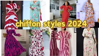 Flowered Chiffon Gown Styles - Beautiful Material Gown Dress #fashion #chiffon