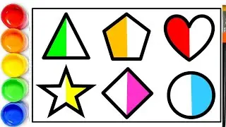 How to Draw Simple Geometry For Children, Drawing and Coloring Shapes