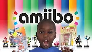 Amiibo unboxing Splatoon squid and 8 bit pixel link