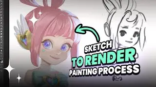Painting Cute Juno in Photoshop  | Juno DokiWatch Skin