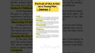 Portrait of the Artist as a Young Man-James Joyce@ARsummaryguidance #shorts #trending #Viral