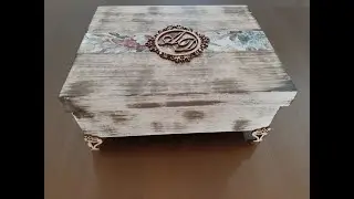 Caixa para Padrinhos de Casamento Envelhecida com Betume / MDF