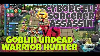Goblin Undead Warrior Hunter vs Cyborg Elf Sorcerer Assassin