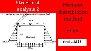 Moment distribution method (Box Culvert) | SA 2 | Numerical 4 | Civil with MAk | analyse the box￼