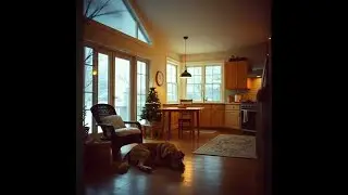 The porch light's on and glowing through