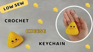 Crochet cheese keychain tutorial  |  crochet keychain for beginners