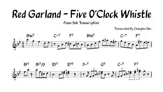 Red Garland - Five O'Clock Whistle Piano Solo Transcription