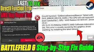 How To Fix Battlefield 6 🛠️ Solve Driver Timeout, Bug Tool & DirectX Error on PC 🔧 2025 Update