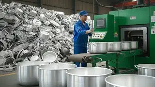 Incredible Process of Recycling Aluminum Scrap To Make New Aluminum Cooking Pots In Factory