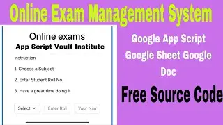 How make Online Exam Web App with Google Apps Script & Sheets | Step-by-Step Tutorial#coding #google