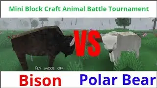 Mini Block Craft Animal Battle Tournament (Bison VS Polar Bear)