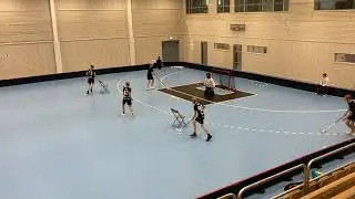 Innebandy - Skottskola - skott runt en spelare.