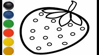 Strawberry learn coloring  pages  learn colors for kids раскраски клубника учим  цвета для детей