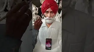 Rajasthani Old Man Marble Statue Painting Process, For Human Statue Order Contact 9058074841 