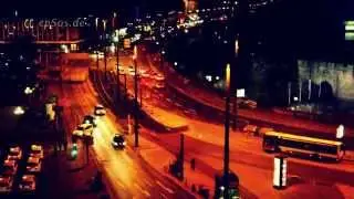 City Street Lights at Night in Europe